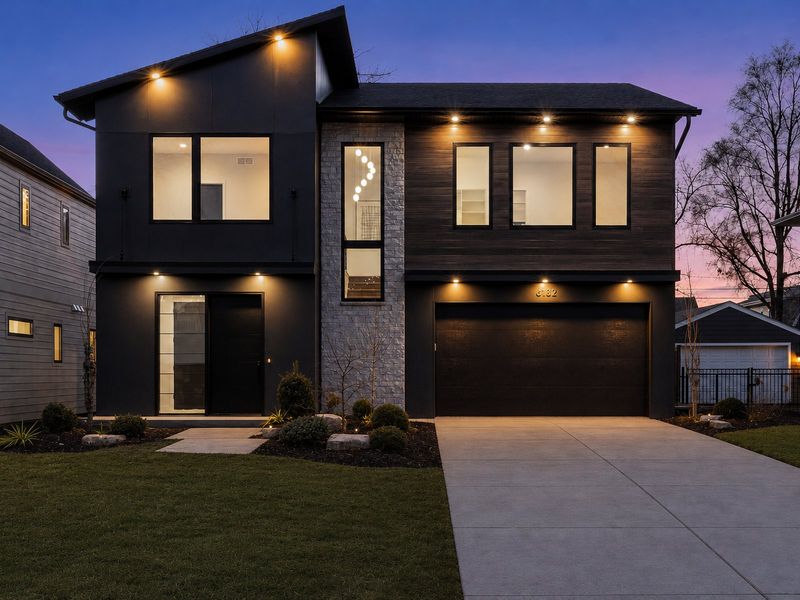 6132 Oaklawn Avenue — Front elevation at dusk