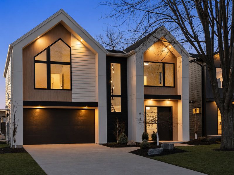 6136 Oaklawn Avenue — Front elevation at dusk